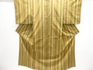 縞に抽象模様織り出し本場大島紬着物